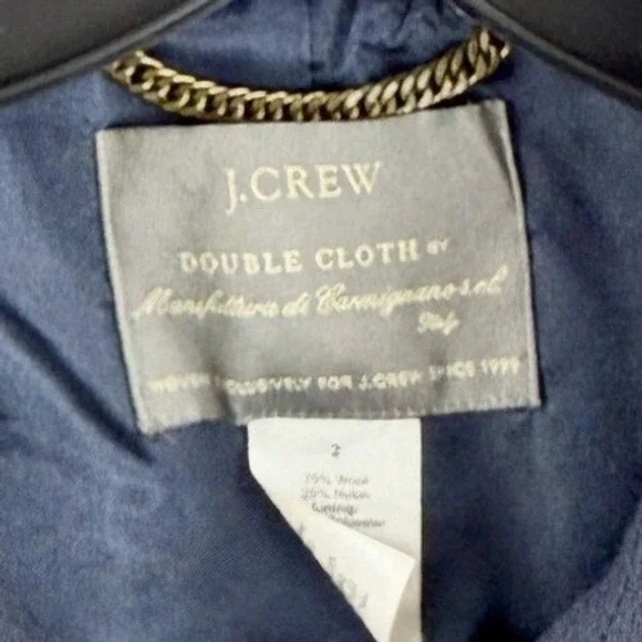 J.Crew Italian Double Cloth Wool Blend Car Coat Size‎ 2 Navy Blue Jacket Women - Picture 6 of 8